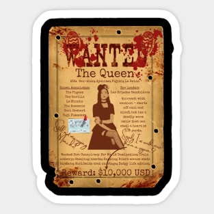 The Queen Wanted Poster Sticker